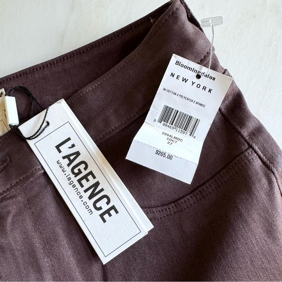 L'AGENCE Margot Coated High-Rise Skinny Jeans Cocoa Sz 27 - Picture 4 of 11
